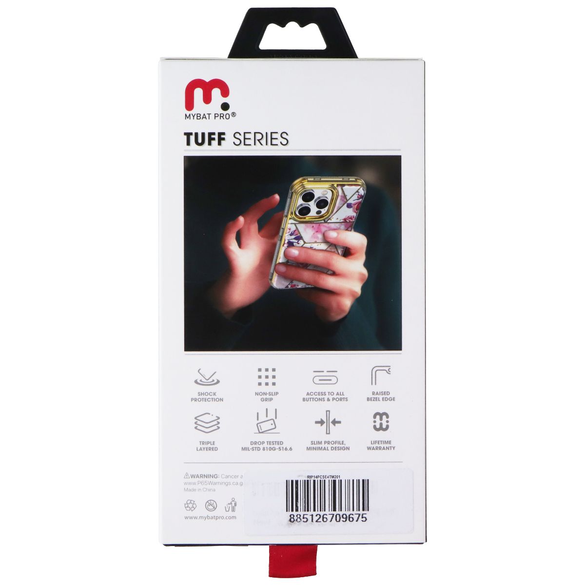 MyBat Pro Tuff Series Hard Case for iPhone 14 Pro - Cream/Shattered Iridescent Cell Phone - Cases, Covers & Skins MyBat Pro - Simple Cell Bulk Wholesale Pricing - USA Seller