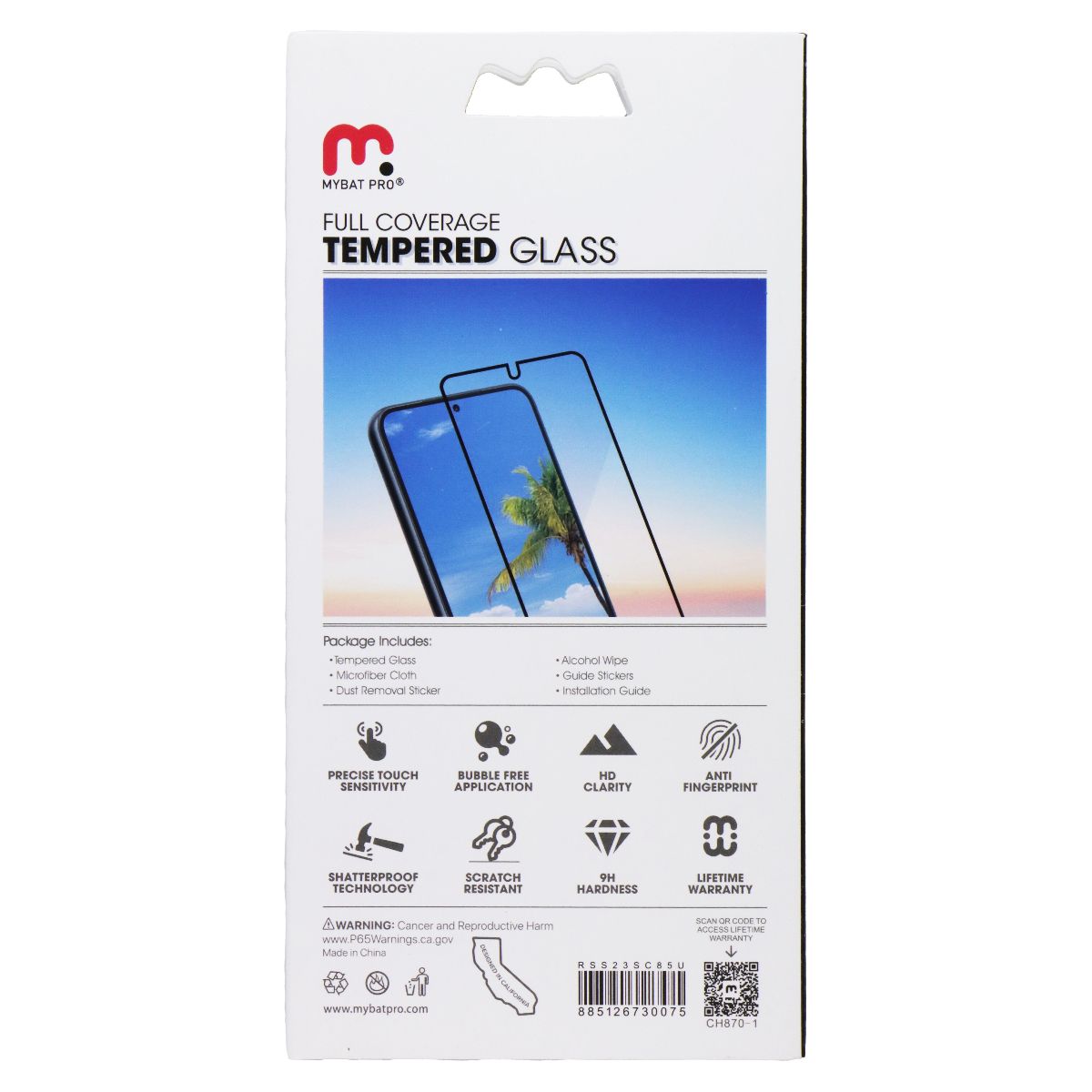 Mybat Pro Full Coverage Tempered Glass for Samsung Galaxy S23 - Clear Cell Phone - Screen Protectors MyBat Pro - Simple Cell Bulk Wholesale Pricing - USA Seller