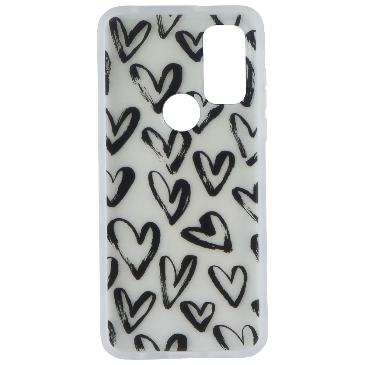 MyBat Pro Mood Series Hard Case for Motorola Moto G Pure - Clear/Black Hearts Cell Phone - Cases, Covers & Skins MyBat Pro - Simple Cell Bulk Wholesale Pricing - USA Seller
