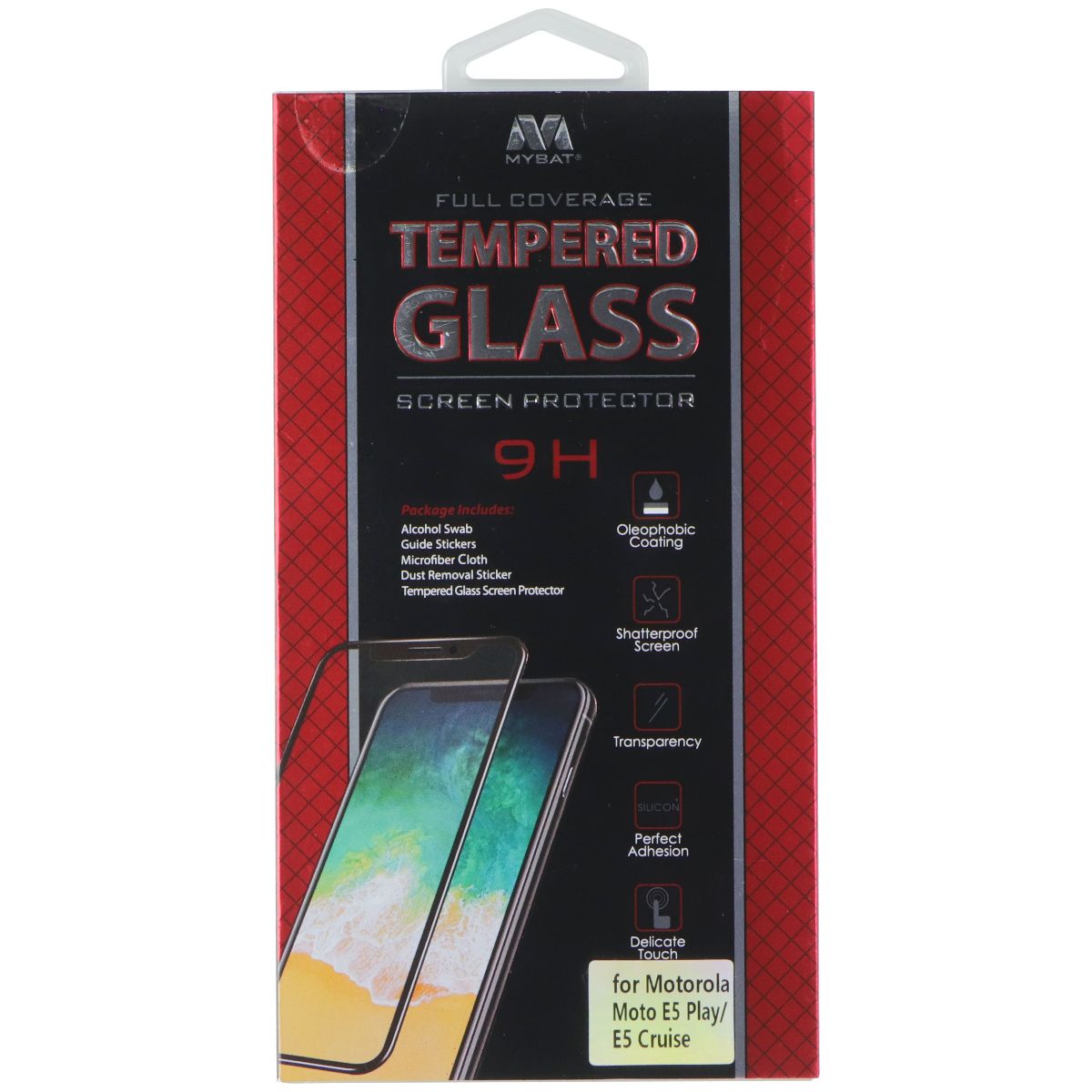 Mybat Full Coverage 9H Tempered Glass for Motorola Moto E5 Play / E5 Cruise Cell Phone - Screen Protectors MyBat - Simple Cell Bulk Wholesale Pricing - USA Seller