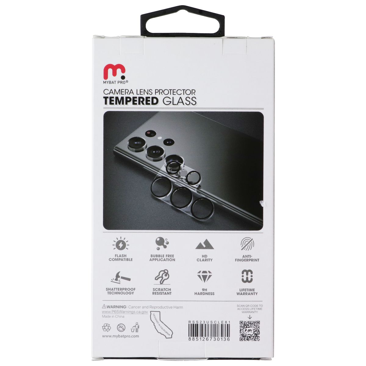 MyBat Pro Tempered Glass Lens Protector (2.5D) for Samsung Galaxy S23 Ultra