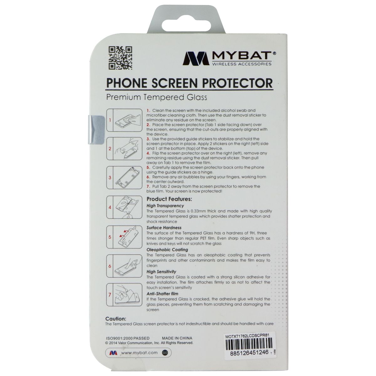 Mybat Premium Tempered Glass Phone Screen Protector for Motorola Moto E4 - Clear Cell Phone - Screen Protectors MyBat - Simple Cell Bulk Wholesale Pricing - USA Seller