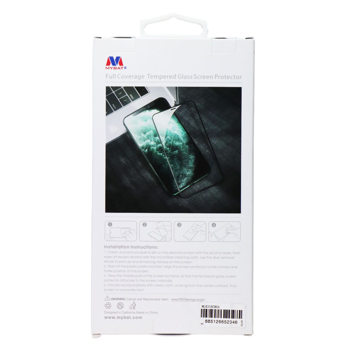 Mybat Full Coverage Tempered Glass Protector for LG K31/Aristo 5/Fortune 3 Cell Phone - Screen Protectors MyBat - Simple Cell Bulk Wholesale Pricing - USA Seller