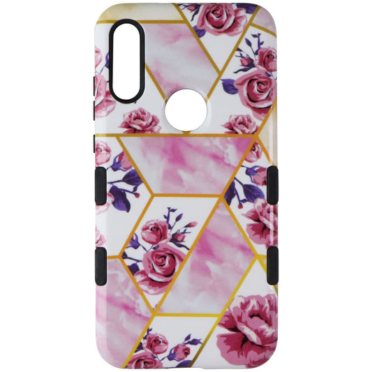 MyBat Premium Dual Layer Case for Motorola Moto E 2020 - Geometric Pink Flowers Cell Phone - Cases, Covers & Skins MyBat - Simple Cell Bulk Wholesale Pricing - USA Seller