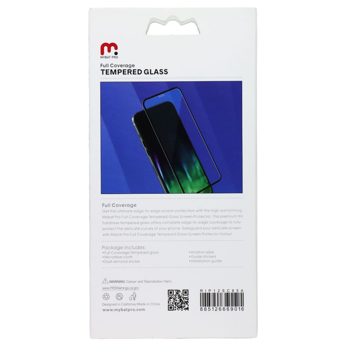 MyBat Pro Full Coverage Tempered Glass for Apple iPhone 12 - Clear/Black Trim Cell Phone - Screen Protectors MyBat Pro - Simple Cell Bulk Wholesale Pricing - USA Seller