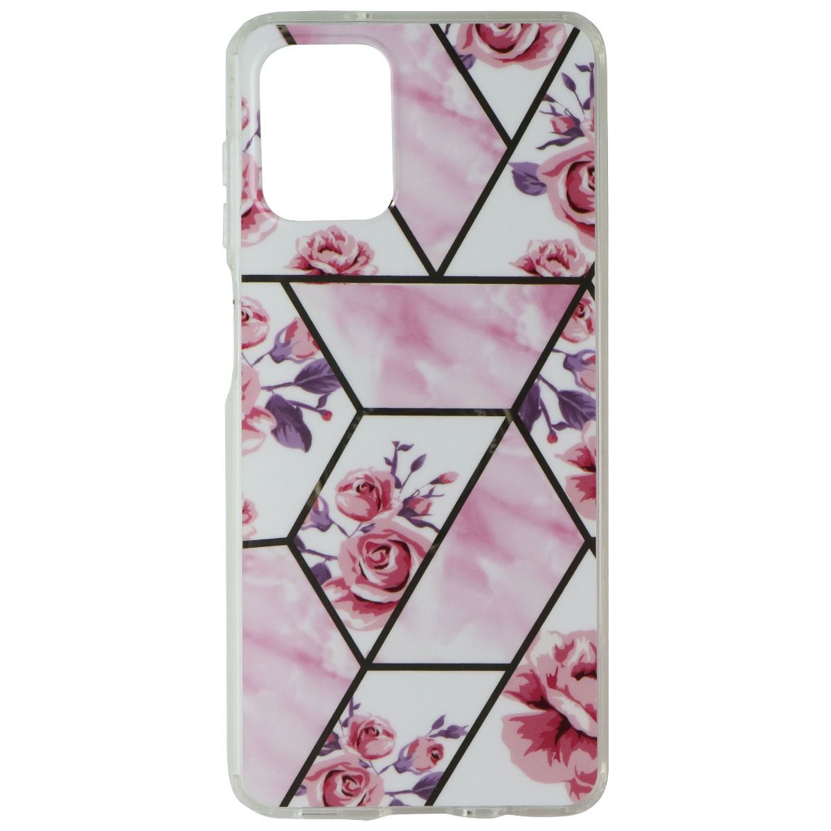 MyBat Hardshell Case for Samsung Galaxy A12 5G - Geometric Pink Roses Cell Phone - Cases, Covers & Skins MyBat - Simple Cell Bulk Wholesale Pricing - USA Seller