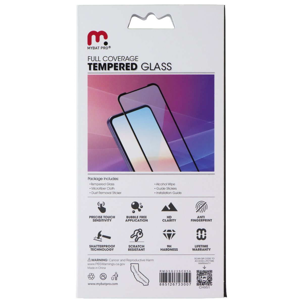 Mybat Pro Full Coverage Tempered Glass for Motorola Moto G 5G (2023) - Clear Cell Phone - Screen Protectors MyBat Pro - Simple Cell Bulk Wholesale Pricing - USA Seller
