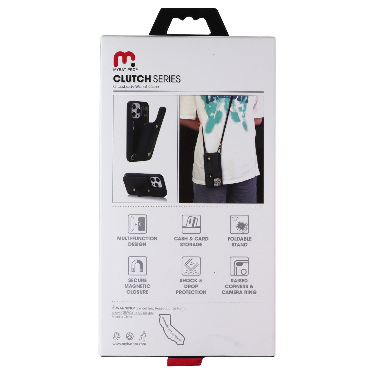 Mybat Pro Clutch Series Crossbody Wallet Case for Apple iPhone 14/13 - Black Cell Phone - Cases, Covers & Skins MyBat Pro - Simple Cell Bulk Wholesale Pricing - USA Seller