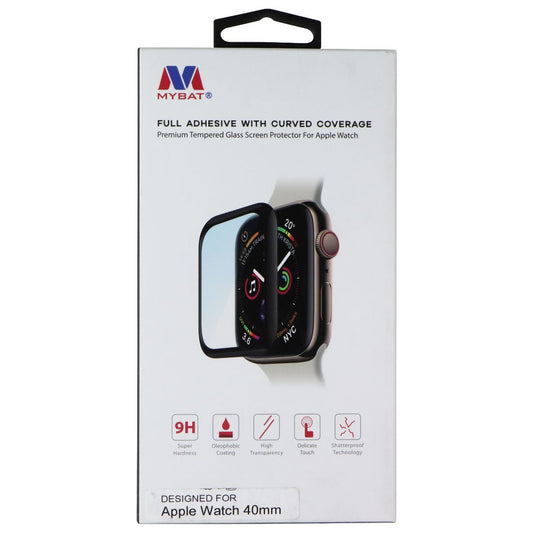 Mybat Full Adhesive Curved Cover Screen Protector for Apple Watch (40mm) - Black Smart Watch Accessories - Screen Protectors MyBat - Simple Cell Bulk Wholesale Pricing - USA Seller