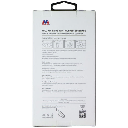 Mybat Full Adhesive Curved Cover Screen Protector for Apple Watch (40mm) - Black Smart Watch Accessories - Screen Protectors MyBat - Simple Cell Bulk Wholesale Pricing - USA Seller