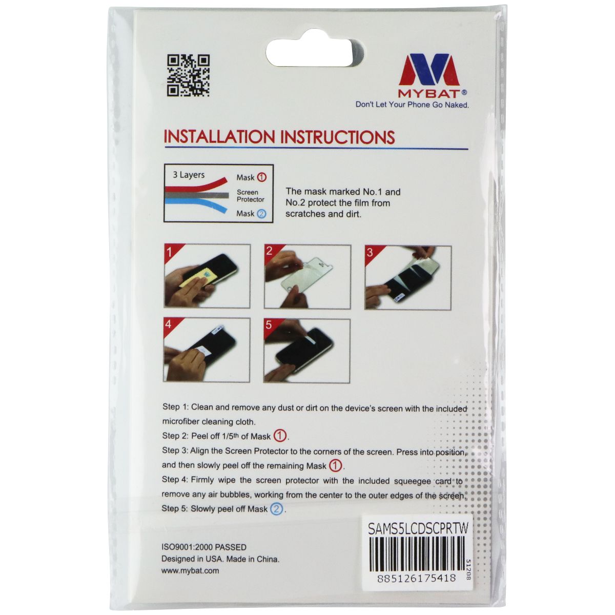 MyBat Screen Protector for Samsung Galaxy S5 - Twin Pack / Clear Cell Phone - Screen Protectors MyBat - Simple Cell Bulk Wholesale Pricing - USA Seller