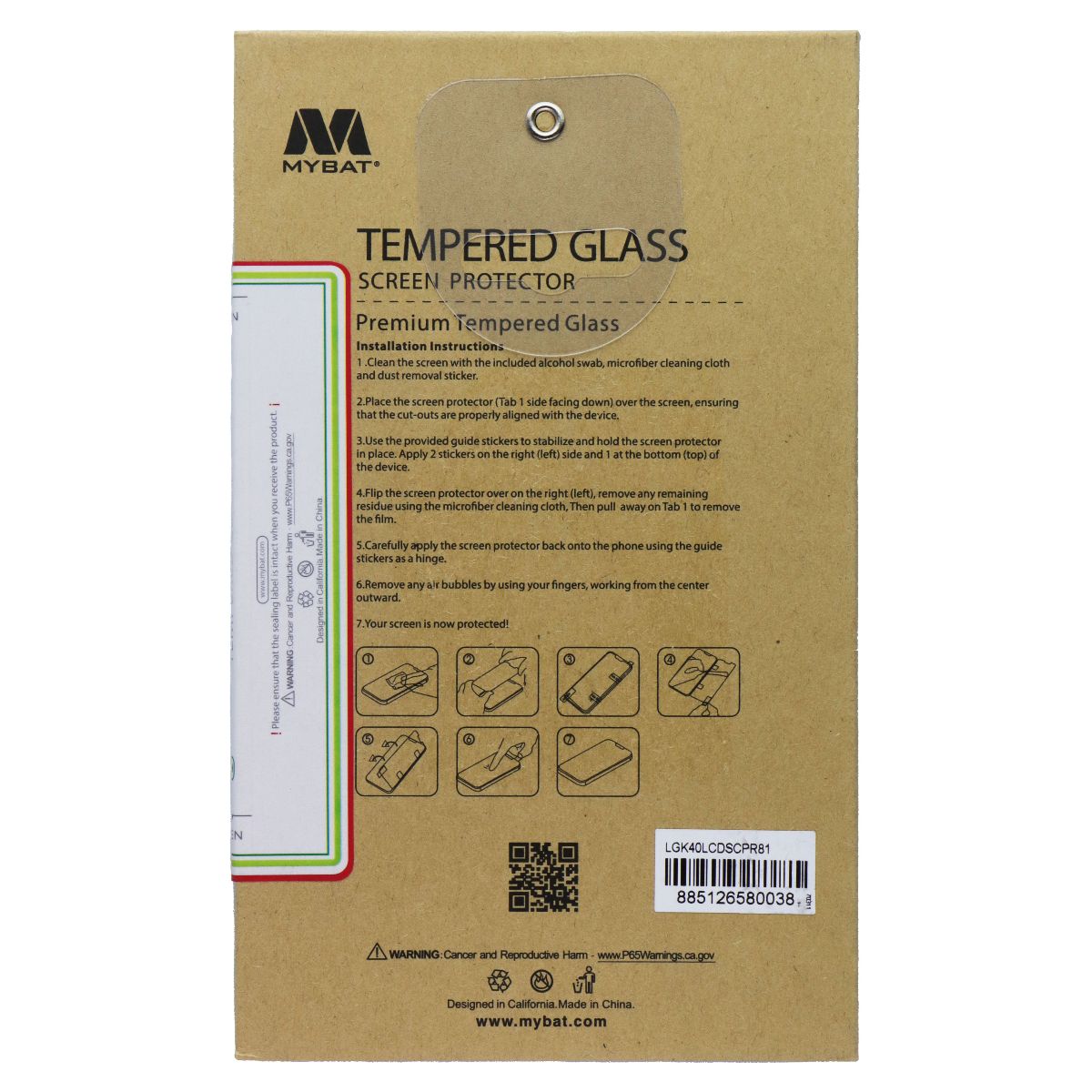 MyBat Tempered Glass 9H Screen Protector for LG K40 Smartphones Cell Phone - Screen Protectors MyBat - Simple Cell Bulk Wholesale Pricing - USA Seller