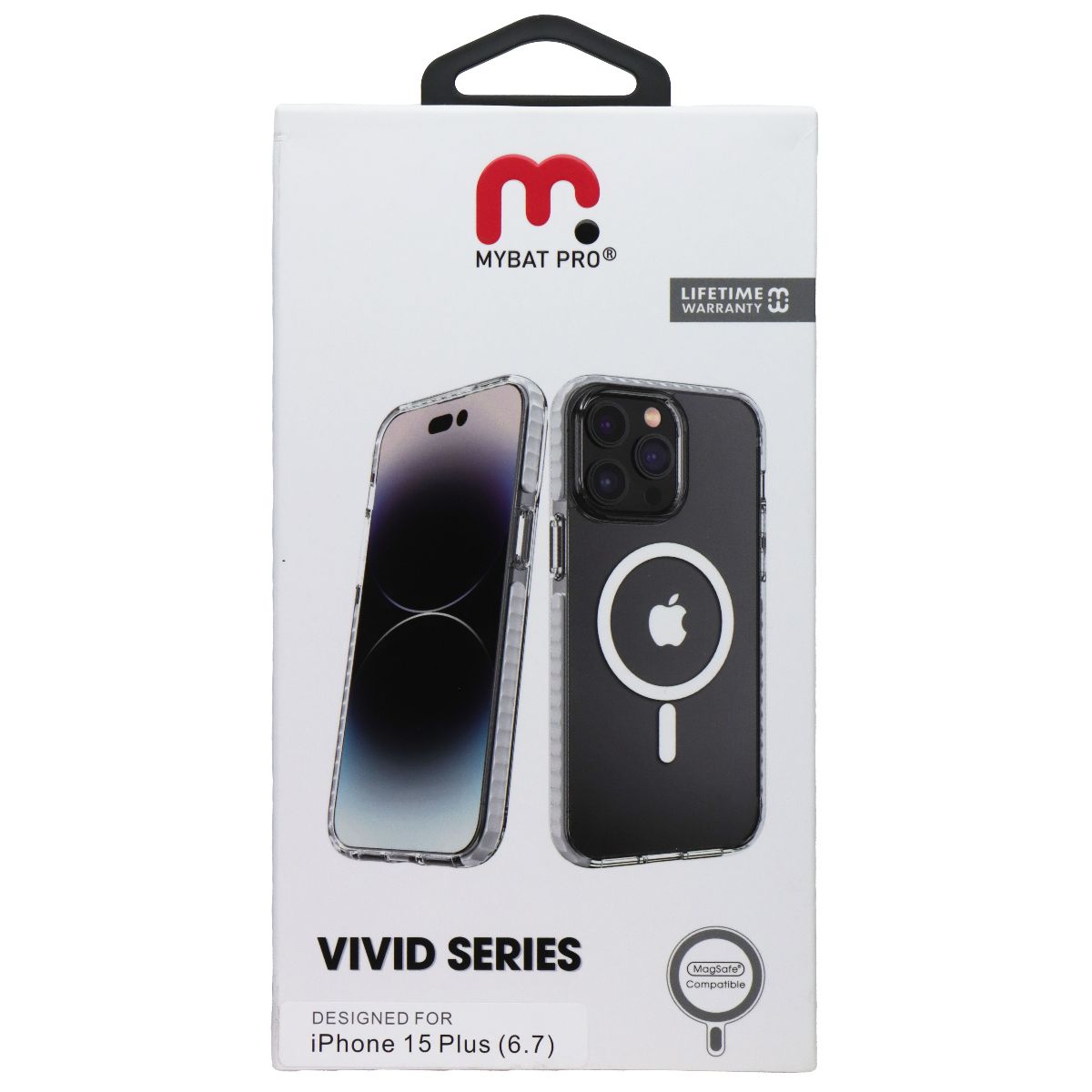MyBat Pro Vivid Series Case for MagSafe for Apple iPhone 15 Plus - Clear/White Cell Phone - Cases, Covers & Skins MyBat Pro - Simple Cell Bulk Wholesale Pricing - USA Seller