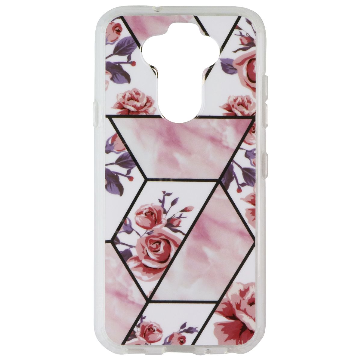 MyBat Premium Hybrid Case for LG K31 / Aristo 5 / Fortune 3 - Pink Roses Geo Cell Phone - Cases, Covers & Skins MyBat - Simple Cell Bulk Wholesale Pricing - USA Seller