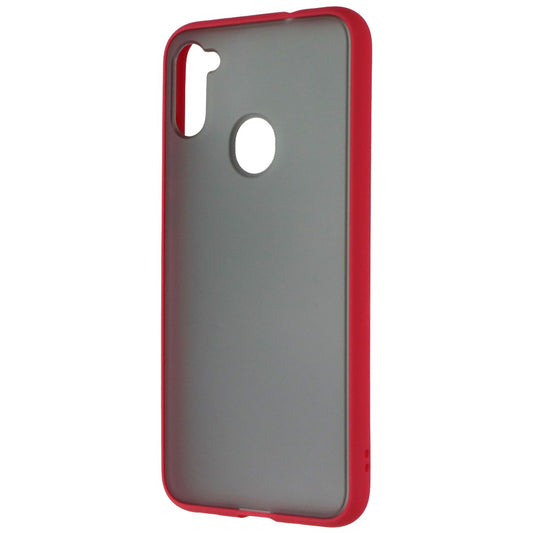 MyBat Frost Hybrid Series Case for Samsung Galaxy A11 - Smoke / Red Cell Phone - Cases, Covers & Skins MyBat - Simple Cell Bulk Wholesale Pricing - USA Seller