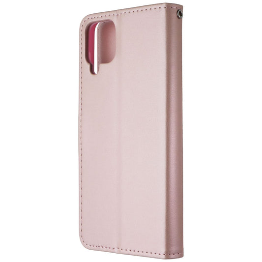MyBat MyJacket Wallet Folio Case for Samsung Galaxy A12 5G - Rose Gold Leather