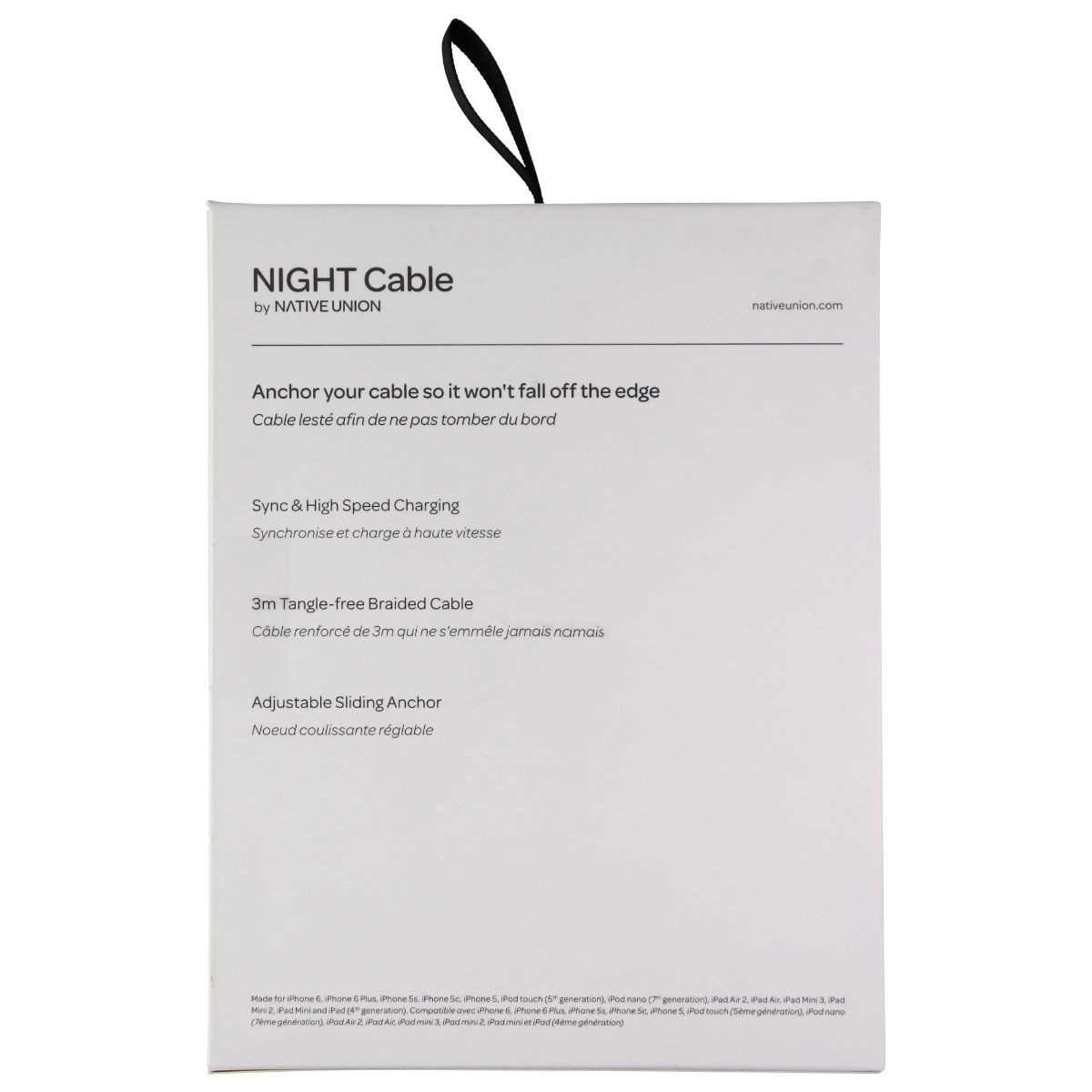 Native Union Night Series MFI Cable for Apple Devices - (10ft / 3m) - Zebra Cell Phone - Cables & Adapters Native Union - Simple Cell Bulk Wholesale Pricing - USA Seller