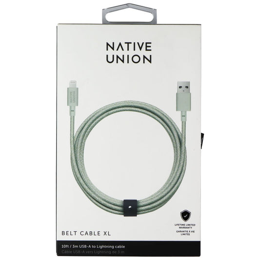 Native Union Belt Cable XL 10FT USB-A to Lightning 8-Pin - Green Cell Phone - Cables & Adapters Native Union    - Simple Cell Bulk Wholesale Pricing - USA Seller