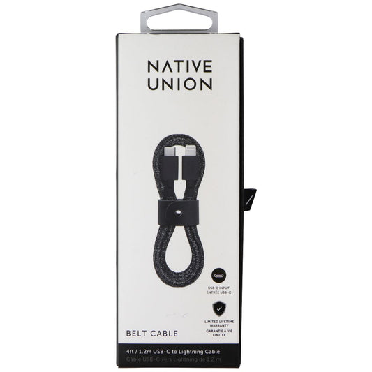 Native Union 4ft USB-C to Lightning 8-Pin Belt Cable - Black Cell Phone - Cables & Adapters Native Union - Simple Cell Bulk Wholesale Pricing - USA Seller