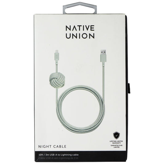 Native Union Night Cable 10FT USB-A to Lightning 8-Pin - Sage Cell Phone - Cables & Adapters Native Union    - Simple Cell Bulk Wholesale Pricing - USA Seller