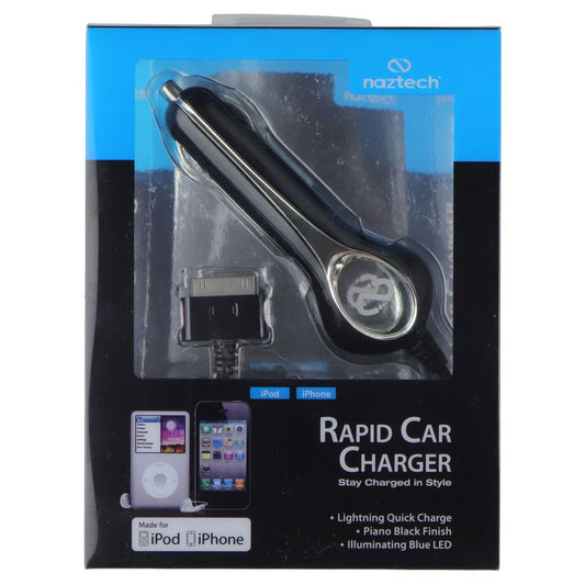 NAZTECH Rapid Car Charger for Apple iPod/iPhone 4 - Black