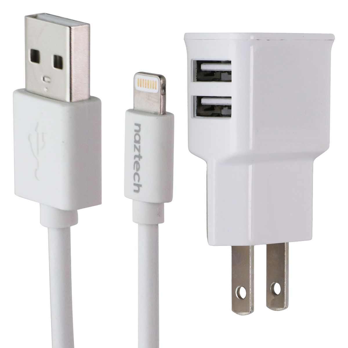 Naztech 6 Foot Lightning 8-pin to USB Cable + Dual USB Travel Charger Bundle Cell Phone - Cables & Adapters Naztech - Simple Cell Bulk Wholesale Pricing - USA Seller
