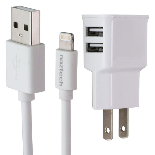 Naztech 6 Foot Lightning 8-pin to USB Cable + Dual USB Travel Charger Bundle Cell Phone - Cables & Adapters Naztech - Simple Cell Bulk Wholesale Pricing - USA Seller
