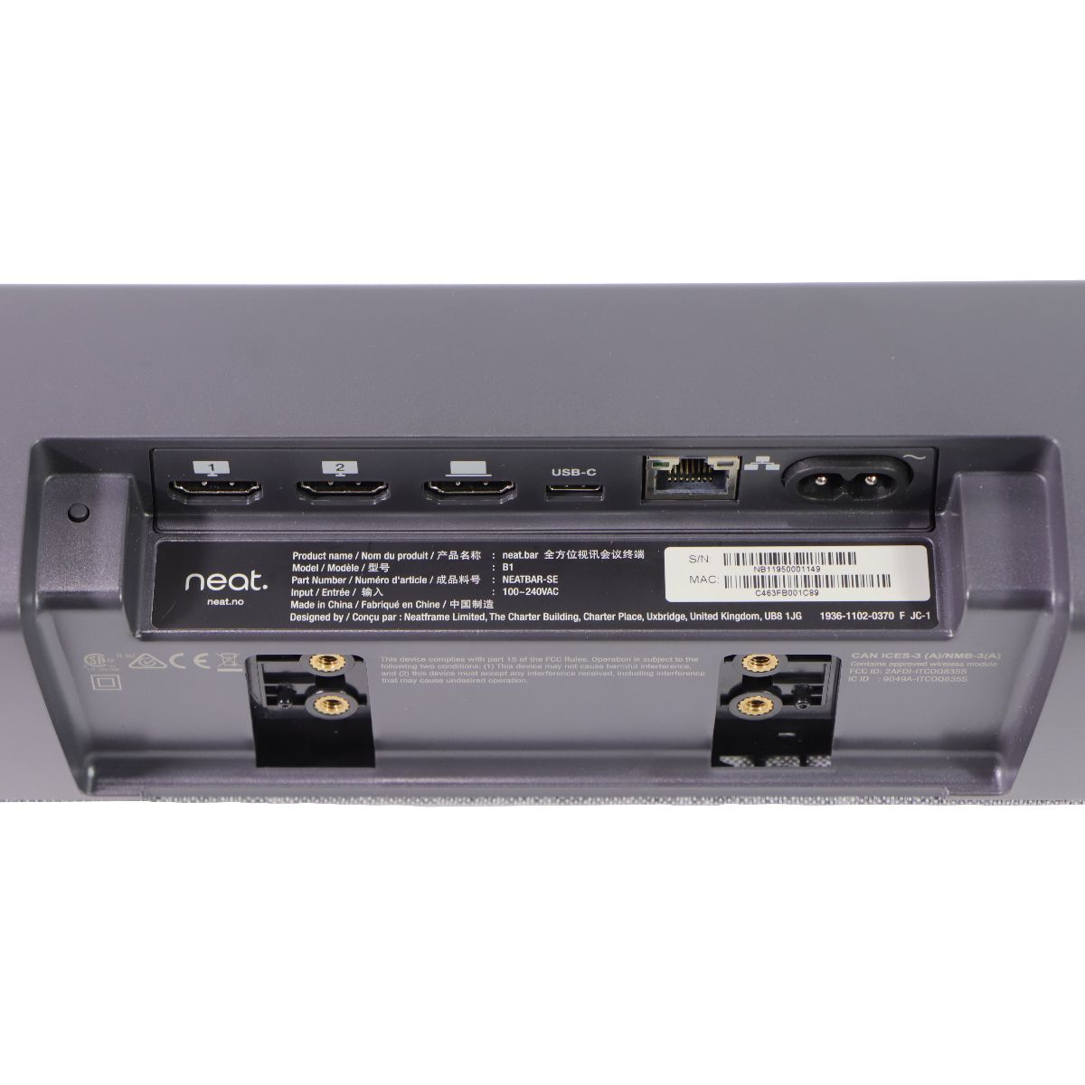 Neat Bar (Gen 1) with Neat Select (BYOD) Video Conferencing Device (NEATBAR-SE) Telecom Systems - Conference Equipment Neat - Simple Cell Bulk Wholesale Pricing - USA Seller