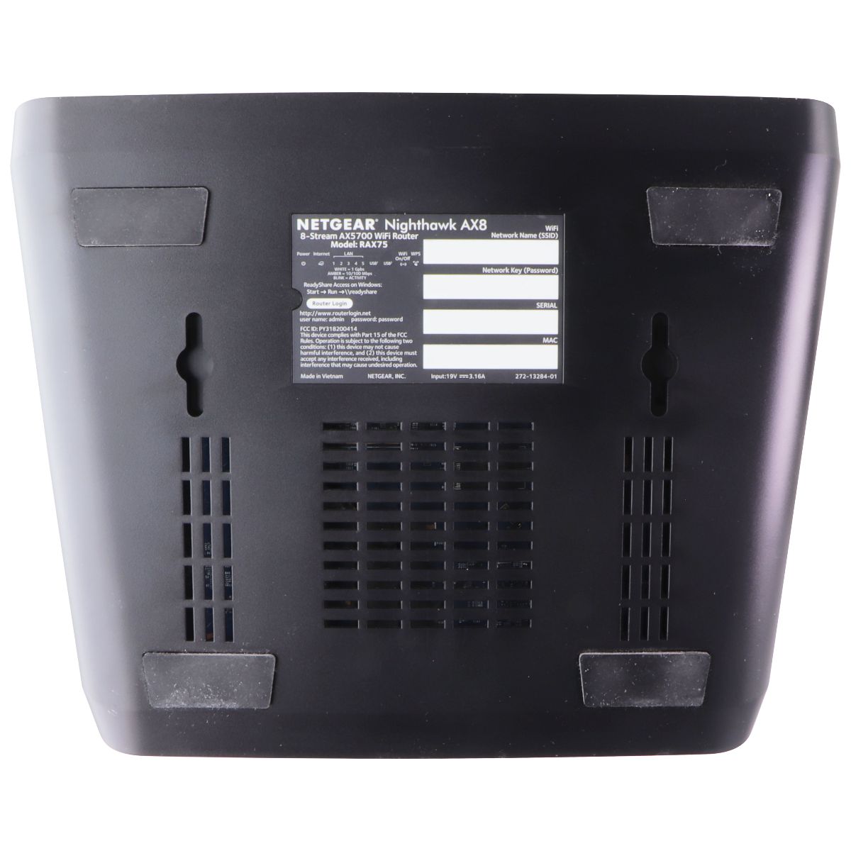 NETGEAR Nighthawk AX8 (8-Stream) AX5700 Wi-Fi 6 Router (RAX75) Networking - Wireless Wi-Fi Routers Netgear    - Simple Cell Bulk Wholesale Pricing - USA Seller