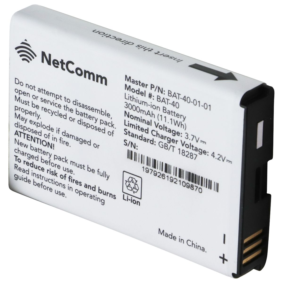 Battery Replacement (BAT-40) for AT&T 4G LTE Wireless Internet Router (IFWA-40) Parts & Accessories - Batteries NetComm - Simple Cell Bulk Wholesale Pricing - USA Seller