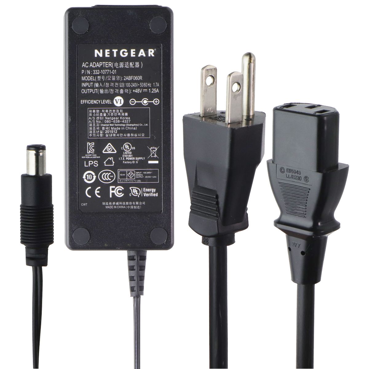 NetGear (48V/1.25A) AC Adapter Power Supply - Black (2ABF060R / 332-10 ...