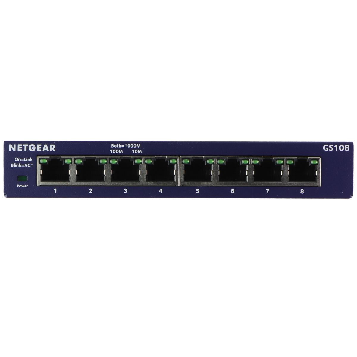 Netgear ProSafe 8-Port Gigabit Ethernet Unmanaged Switch (GS108) - Blue Networking - Network Switches Netgear - Simple Cell Bulk Wholesale Pricing - USA Seller