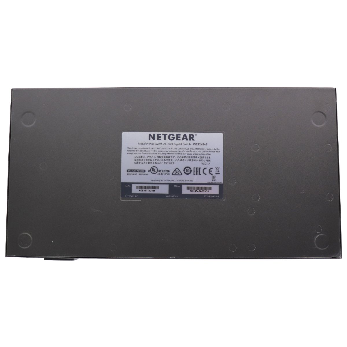 Netgear ProSafe Plus 24-Port Gigabit Ethernet Switch (JGS524EV2) - Gray