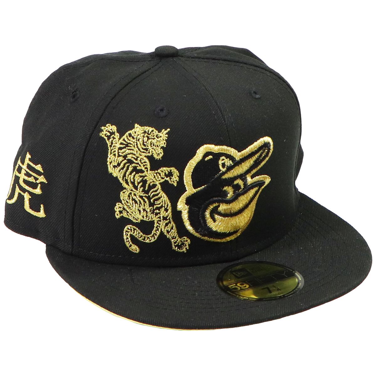 New Era 59FIFTY Baltimore Orioles MLB Fitted Hat - Size 7 1/4 - Tiger Black/Gold Other Sporting Goods New Era - Simple Cell Bulk Wholesale Pricing - USA Seller