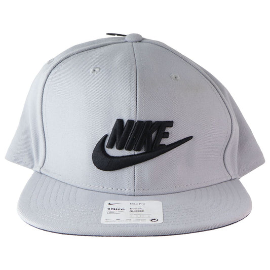 Nike Pro Futura Snapback Hat - ONE SIZE - Gray/Black (891284-077) Unisex Accessories - Hats Nike - Simple Cell Bulk Wholesale Pricing - USA Seller
