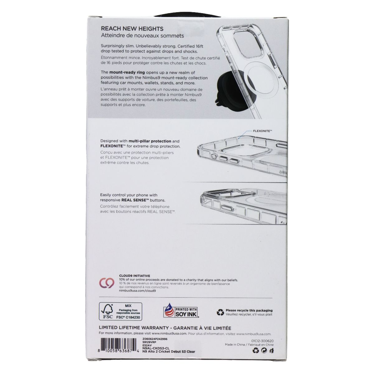 Nimbus9 Alto 2 Case with Magnetic Ring for Cricket Debut S3 - Clear Cell Phone - Cases, Covers & Skins Nimbus9 - Simple Cell Bulk Wholesale Pricing - USA Seller