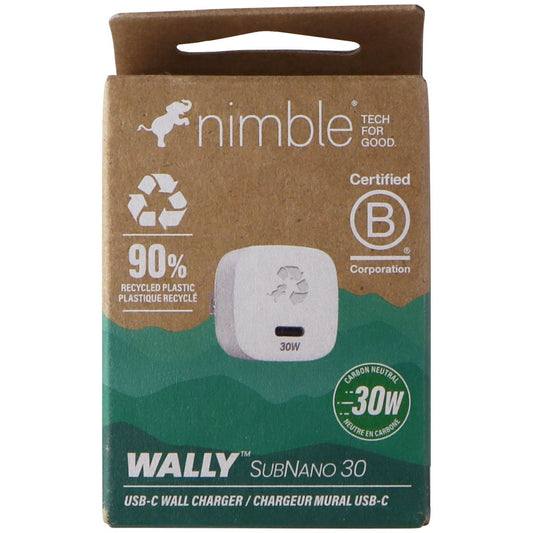 Nimble Wally SubNano (30W) USB-C Wall Charger - White Cell Phone - Chargers & Cradles Nimble - Simple Cell Bulk Wholesale Pricing - USA Seller