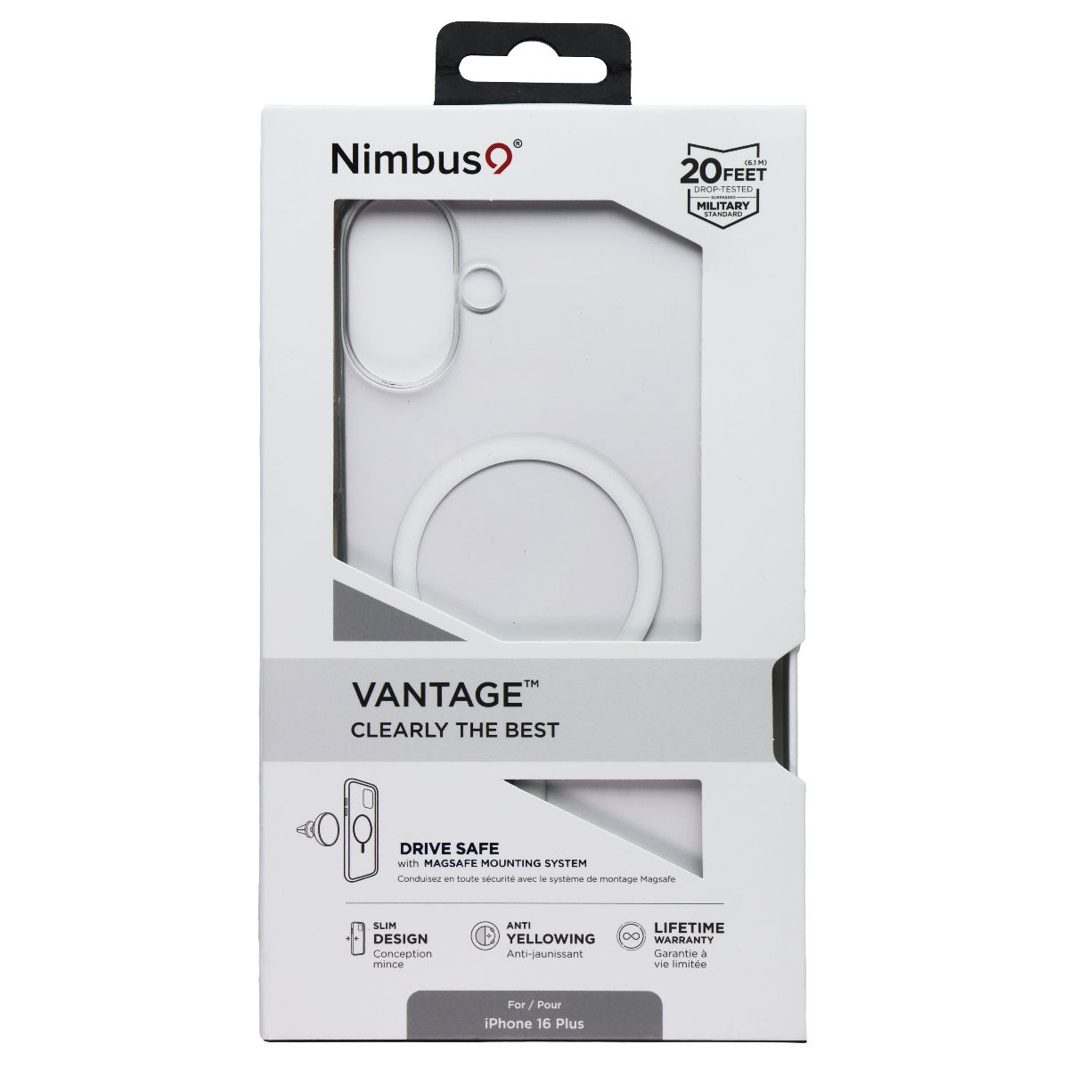 Nimbus9 Vantage Series Case for MagSafe for Apple iPhone 16 Plus - Clear Cell Phone - Cases, Covers & Skins Nimbus9 - Simple Cell Bulk Wholesale Pricing - USA Seller