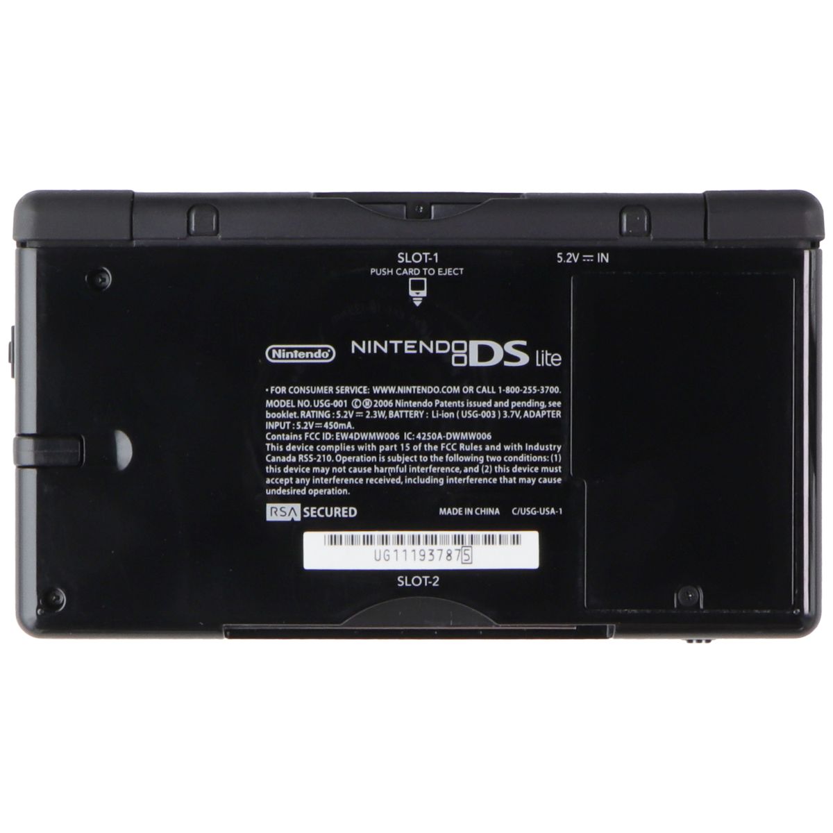 Nintendo DS Lite Console (USG-001)  Black / Black Gaming/Console - Video Game Consoles Nintendo    - Simple Cell Bulk Wholesale Pricing - USA Seller