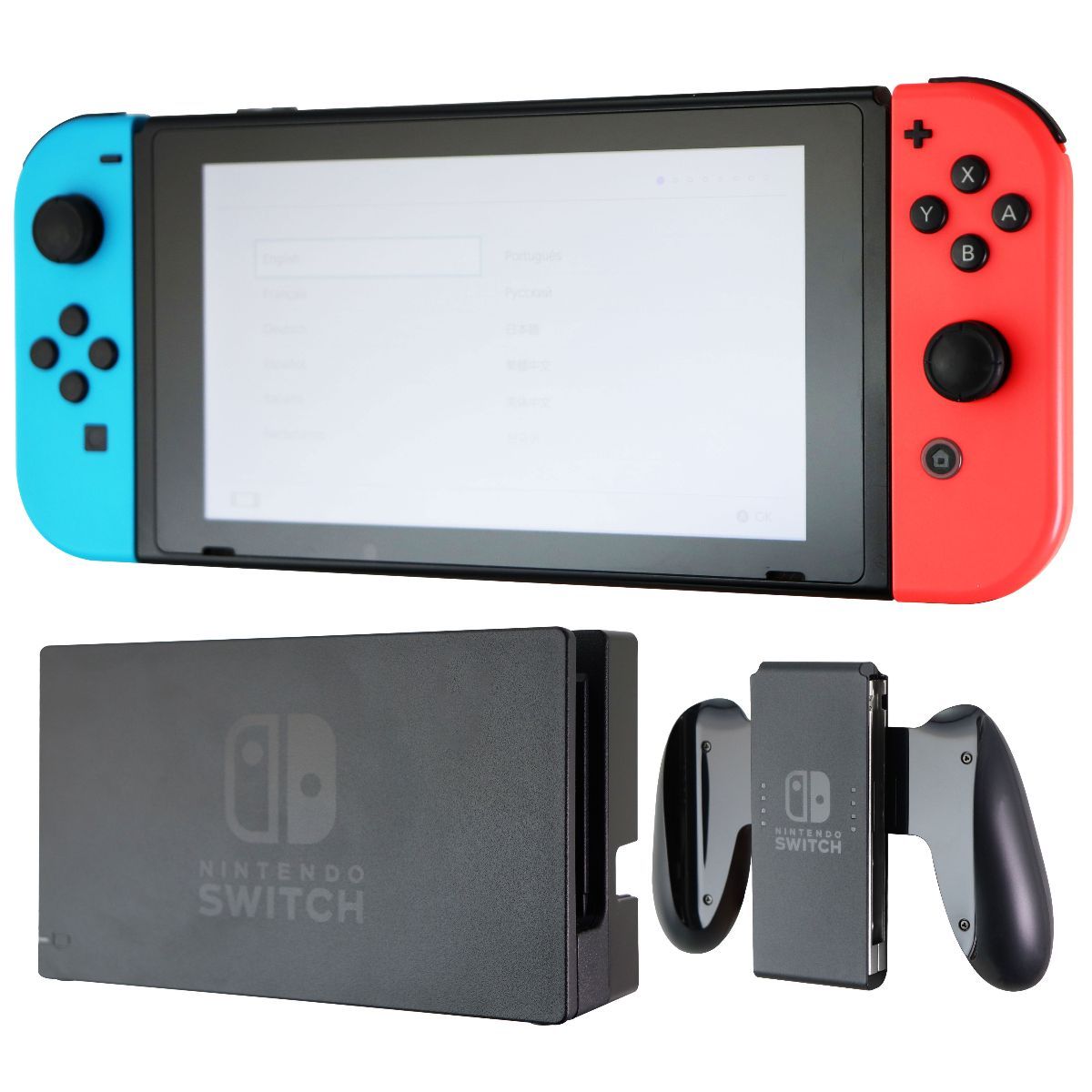 Nintendo Switch Console with Neon Blue and Neon Red Joy‑Cons / HAC-001 (-01) Gaming/Console - Video Game Consoles Nintendo    - Simple Cell Bulk Wholesale Pricing - USA Seller