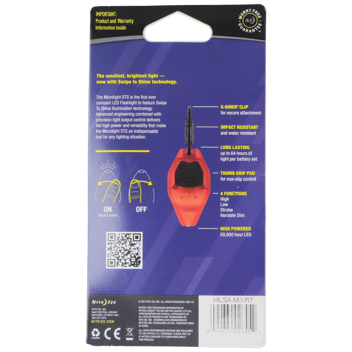 Nite Ize MLSA-M3-R7 Micro Light STS, Transparent Orange Camping & Hiking - Flashlights, Lanterns & Lights Nite Ize - Simple Cell Bulk Wholesale Pricing - USA Seller