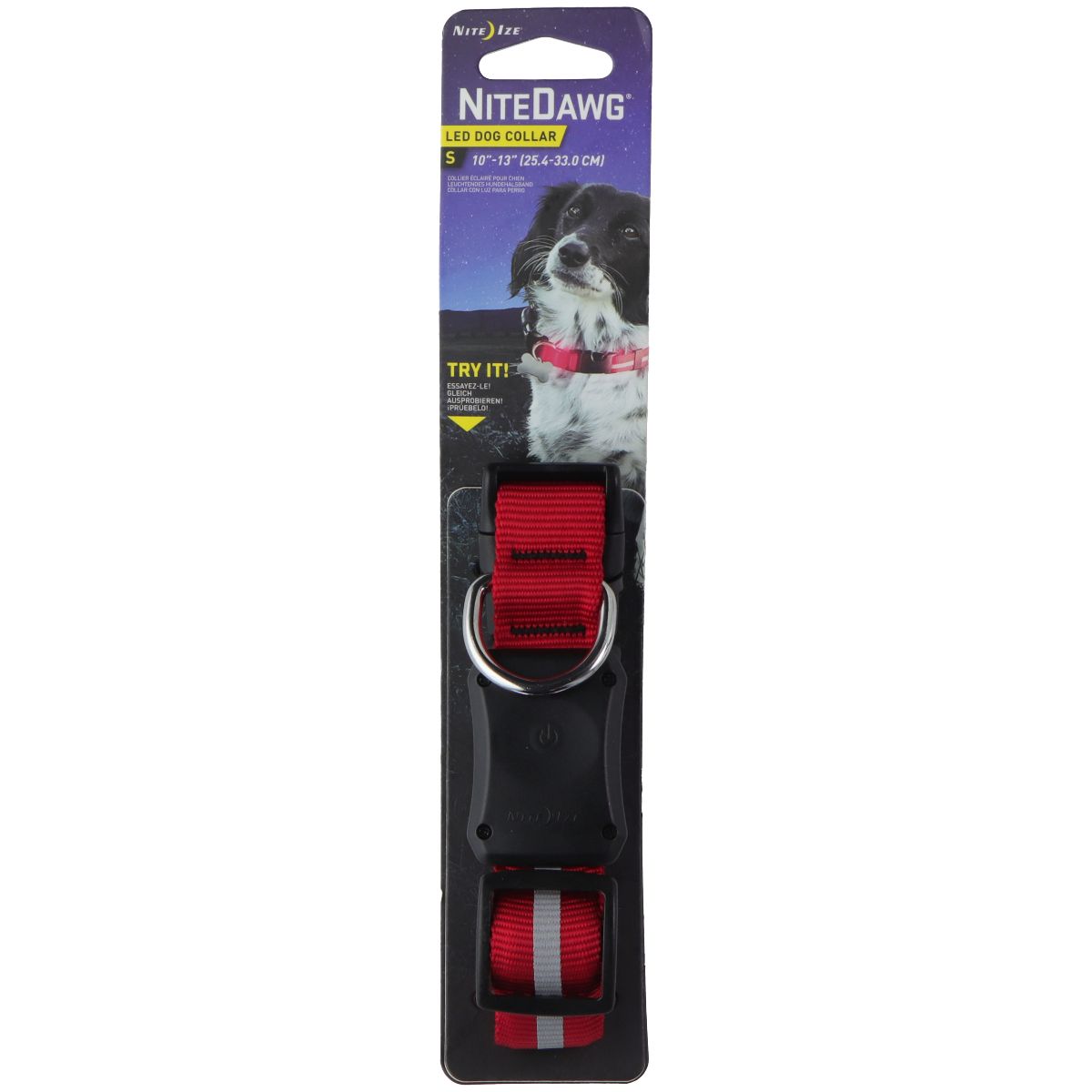 Nite-Ize NiteDawg LED Dog Collar (Small, 10-in to 13-in Neck Size) - Red/Black Other Sporting Goods Nite Ize - Simple Cell Bulk Wholesale Pricing - USA Seller