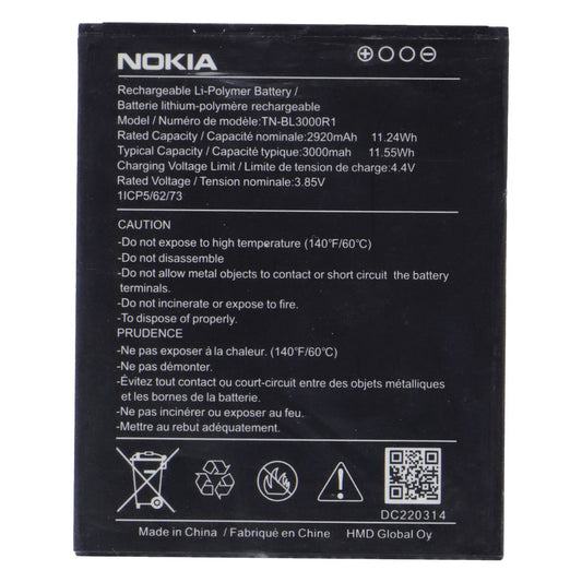 Nokia 3.85V 2920mAh Rechargeable Li-Polymer Battery (TN-BL3000R1) Parts & Accessories - Batteries Nokia    - Simple Cell Bulk Wholesale Pricing - USA Seller