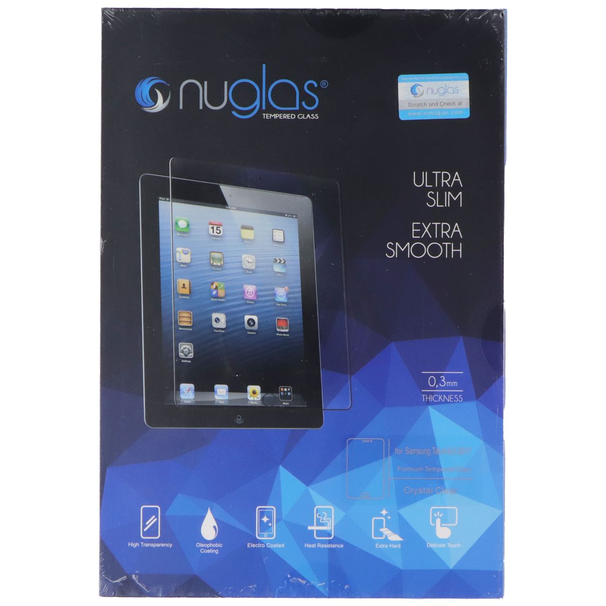Nuglas Ultra Slim Premium Tempered Glass for Samsung Tab A 8.0 (2017) iPad/Tablet Accessories - Screen Protectors Nuglas - Simple Cell Bulk Wholesale Pricing - USA Seller