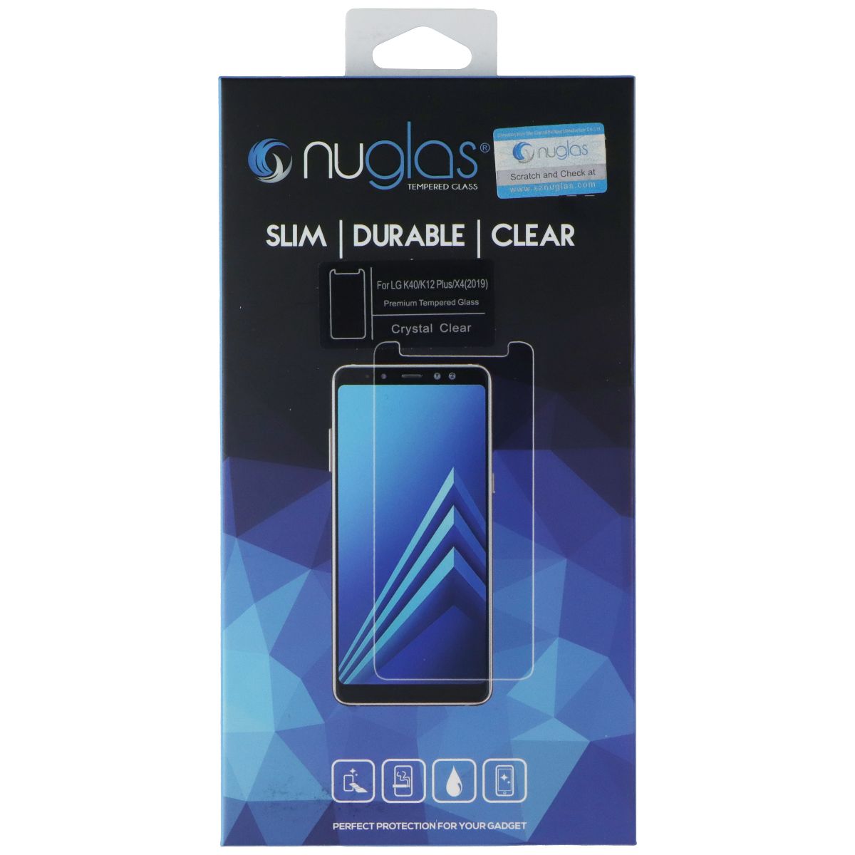 Nuglas Crystal Clear Tempered Glass for LG K40/K12 Plus/X4 (2019) - Clear Cell Phone - Screen Protectors Nuglas - Simple Cell Bulk Wholesale Pricing - USA Seller