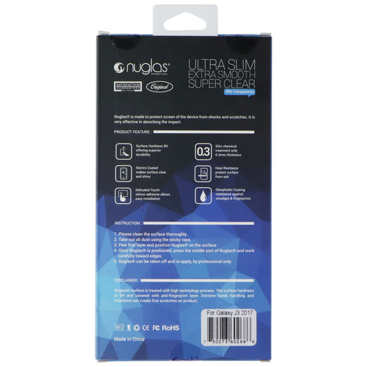 Nuglas Crystal Clear Tempered Glass for Samsung Galaxy J3 2017 / J3 Pro - Clear Cell Phone - Screen Protectors Nuglas - Simple Cell Bulk Wholesale Pricing - USA Seller
