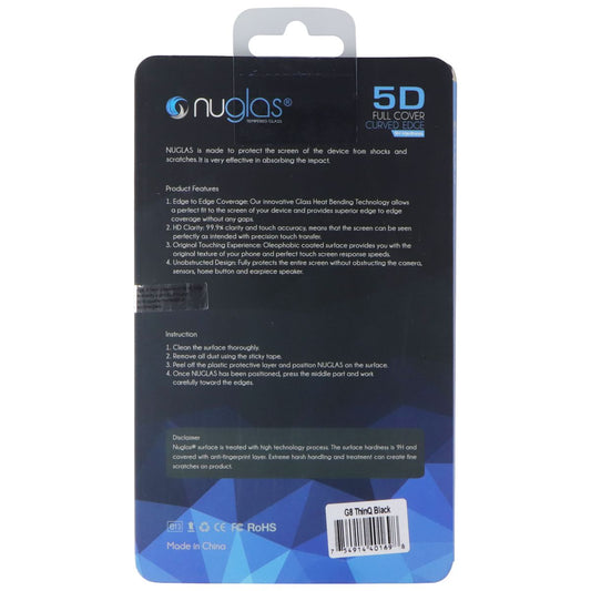Nuglas 5D Full Cover Curved Edge Tempered Glass for LG G8/G8 ThinQ - Black Cell Phone - Screen Protectors Nuglas - Simple Cell Bulk Wholesale Pricing - USA Seller