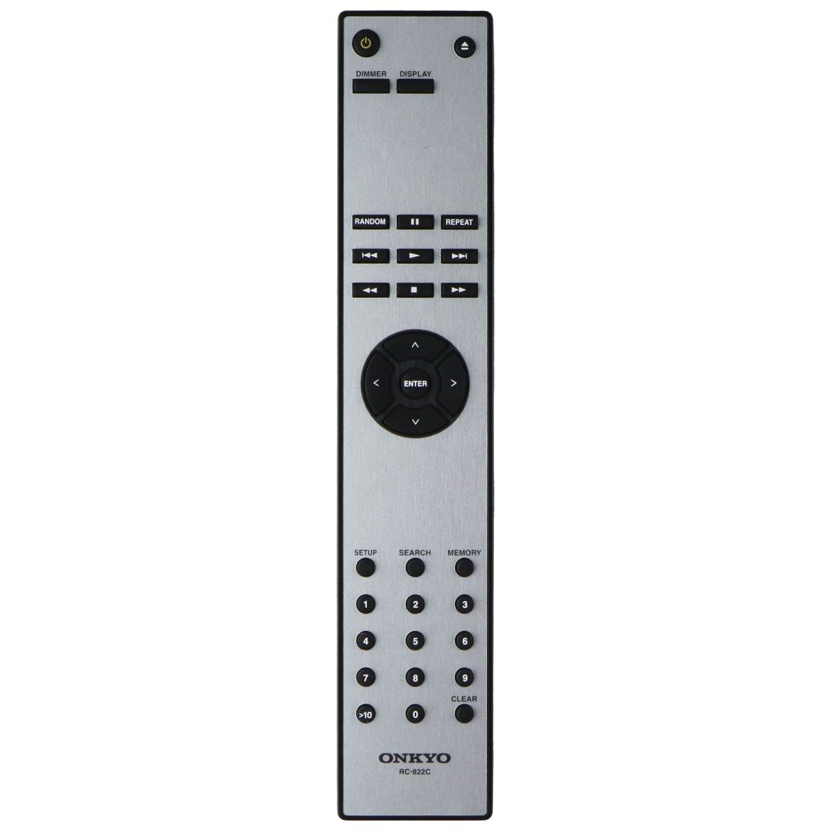 ONKYO (RC-822C) Replacement Remote Control - Silver / Black TV, Video & Audio Accessories - Remote Controls Onkyo - Simple Cell Bulk Wholesale Pricing - USA Seller