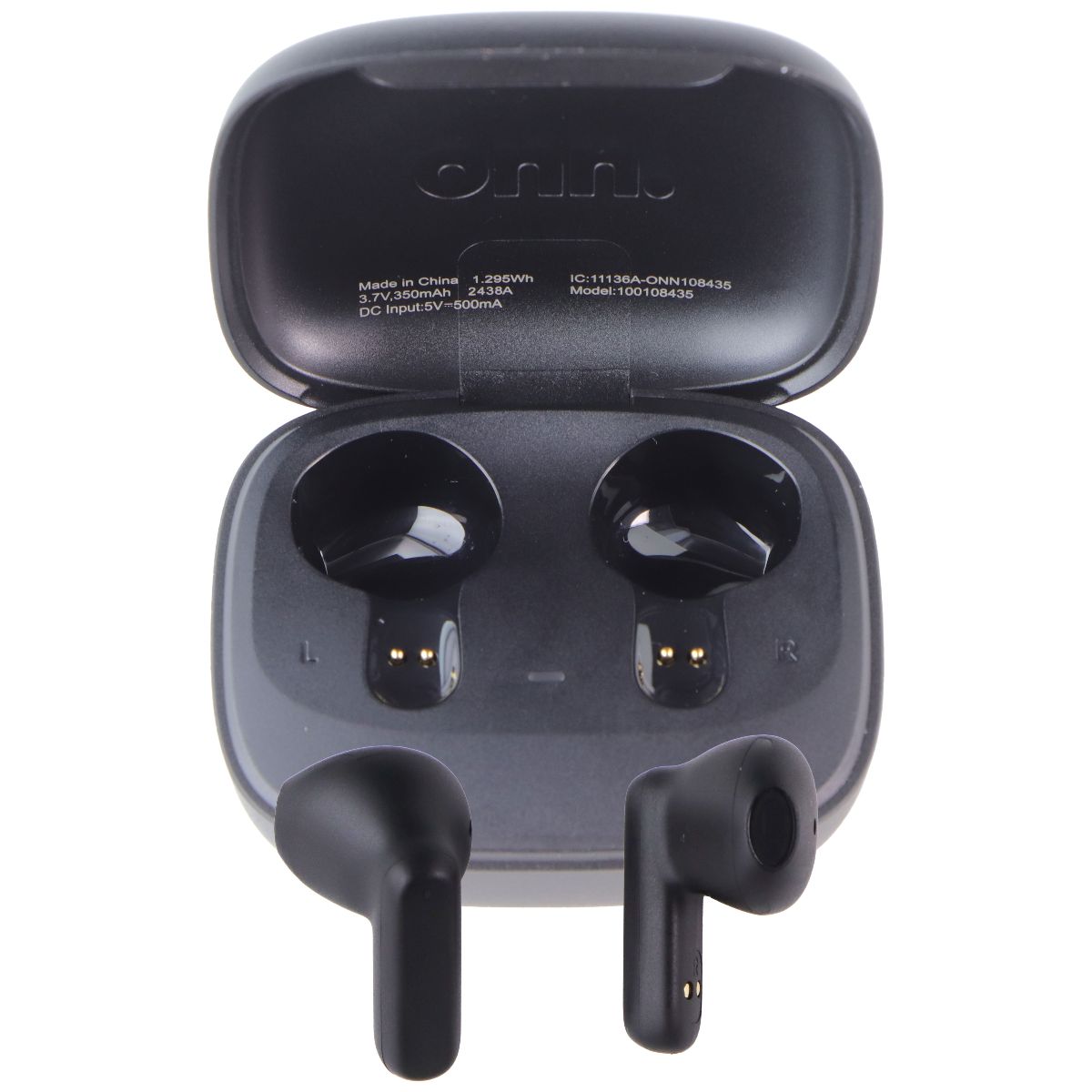 onn. Bluetooth In-Ear TWS Earbuds with Wireless Charging Case - Black Portable Audio - Headphones ONN - Simple Cell Bulk Wholesale Pricing - USA Seller