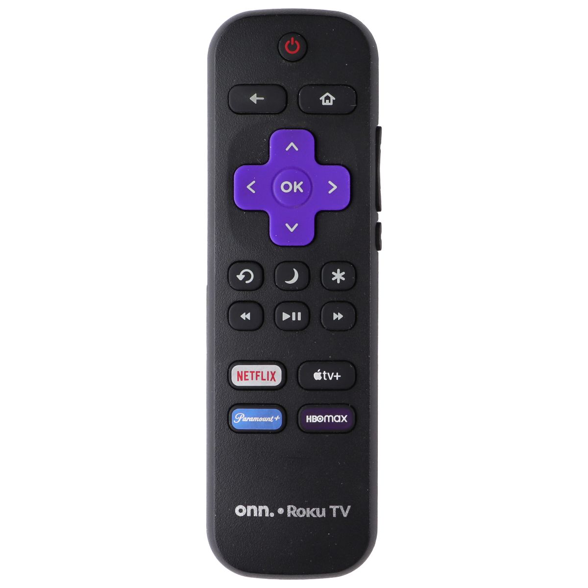 Onn Roku TV Remote with Netflix/AppleTV+/Paramount+/HBOMax Hot Keys - Black